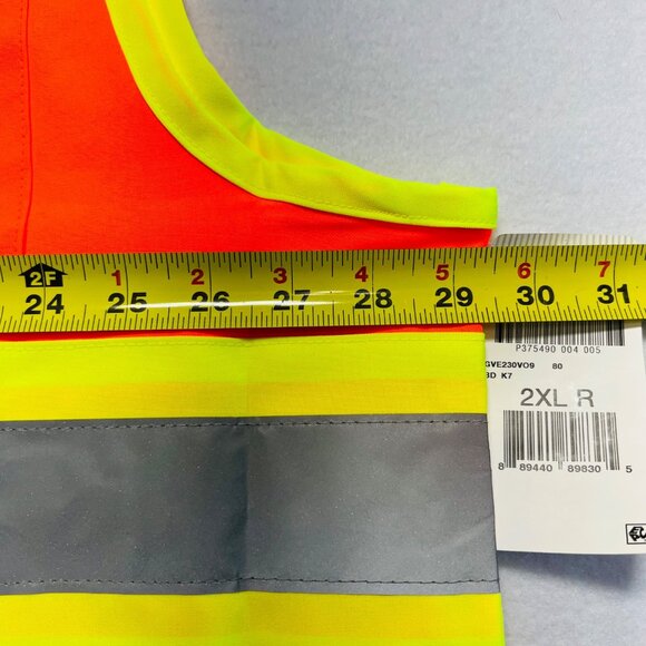 Genuine Dickies Men's High Visibility Reflective Orange Yellow Vest Size 2XL NWT - Picture 9 of 10